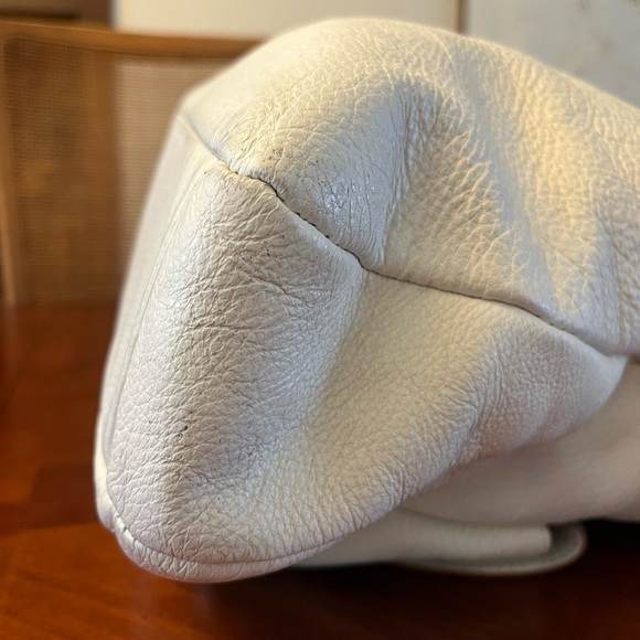 Emma Fox Genuine Leather Hobo Bag Ivory & Brown XLarge - Picture 6 of 12